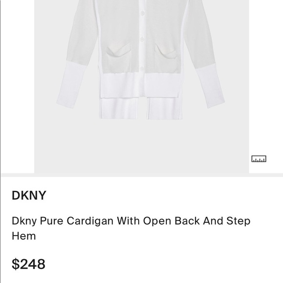 DKNY Pure Cardigan With Open Back And Step Hem - Picture 6 of 6